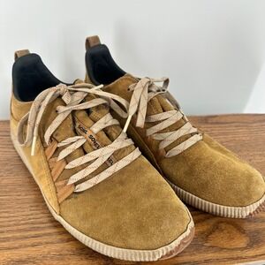 Sorel Out N About Plus Waterproof Tan Suede Leather Sneakers Womens 9.5 Brown